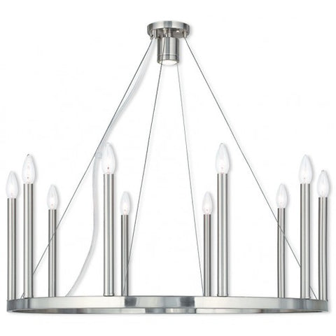 Livex Lighting Alpine 10 Light + 1 Light BN Chandelier