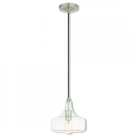 Livex Lighting Art Glass Mini Pendant 1 Light Brushed Nickel Mini Pendant