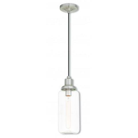 Livex Lighting Art Glass Mini Pendant 1 Light Brushed Nickel Mini Pendant