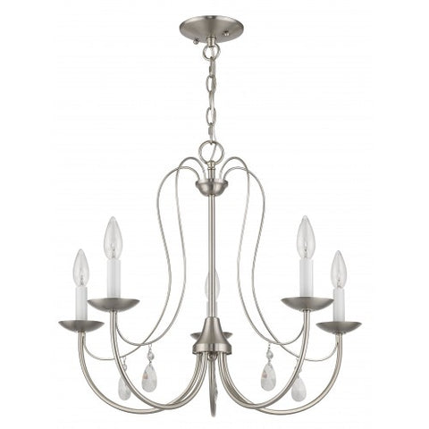 Livex Lighting Mirabella 5 Light Brushed Nickel Chandelier