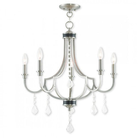 Livex Lighting Glendale 5 Light Brushed Nickel Chandelier