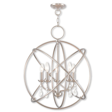 Livex Lighting Aria 5 Light Brushed Nickel Chandelier
