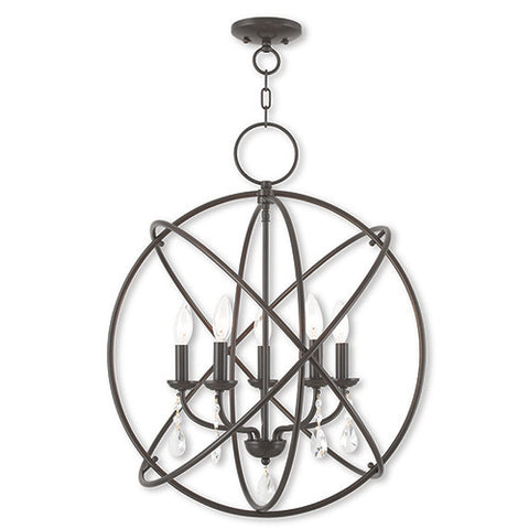 Livex Lighting Aria 5 Light English Bronze Chandelier