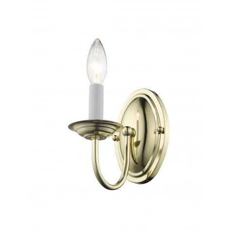 Livex Lighting Home Basics 1 Light Polished Brass Wall Sconce