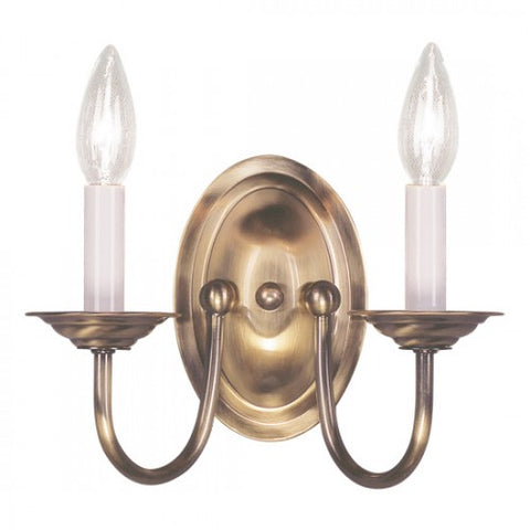 Livex Lighting Home Basics 2 Light Antique Brass Wall Sconce