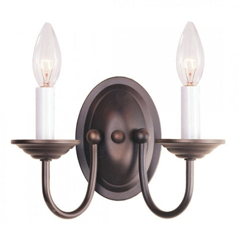 Livex Lighting Home Basics 2 Light Bronze Wall Sconce