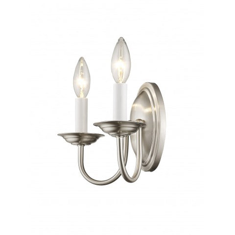 Livex Lighting Home Basics 2 Light Brushed Nickel Wall Sconce