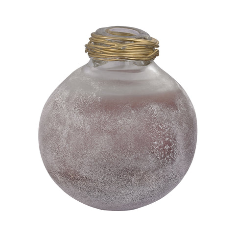 Metal Neck Globe Vase