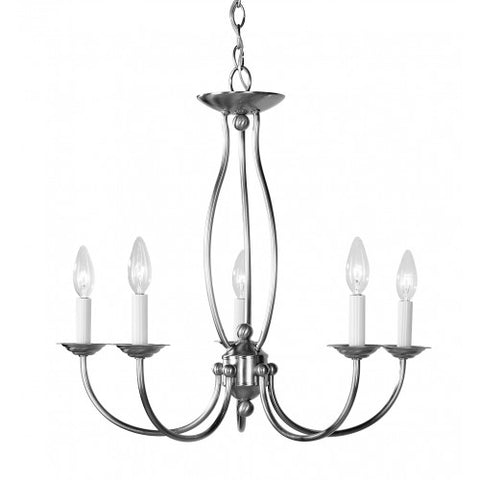 Livex Lighting Home Basics 5 Light Brushed Nickel Chandelier
