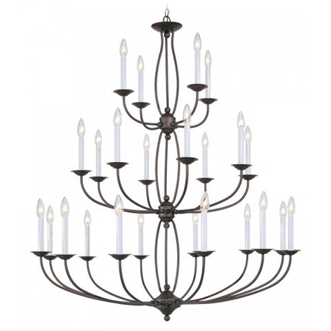 Livex Lighting Home Basics 24 Light Bronze Chandelier