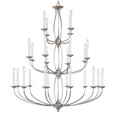 Livex Lighting Home Basics 24 Light Brushed Nickel Chandelier