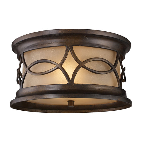 Burlington Gate 2 Light Outdoor Flushmount In Hazelnut Bronze