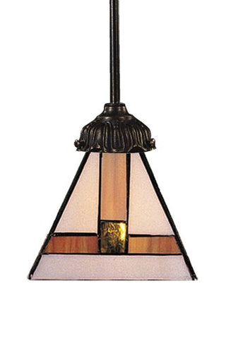 Mix-N-Match 1 Light Pendant In Tiffany Bronze And Multicolor Glass