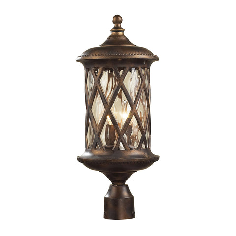 Barrington Gate 2 Light Outdoor Post Lamp In Hazlenut Bronze And Designer Water Glass