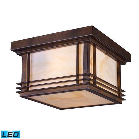 Blackwell 2 Light Outdoor LED Flushmount In Hazelnut Bronze