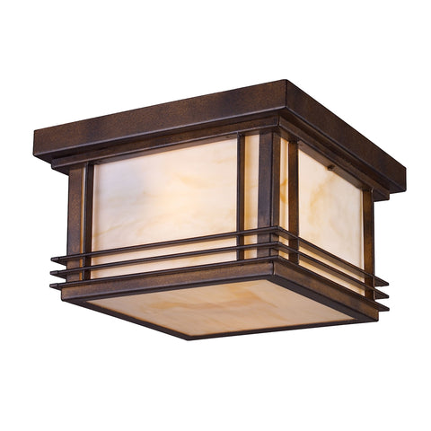 Blackwell 2 Light Outdoor Flushmount In Hazelnut Bronze