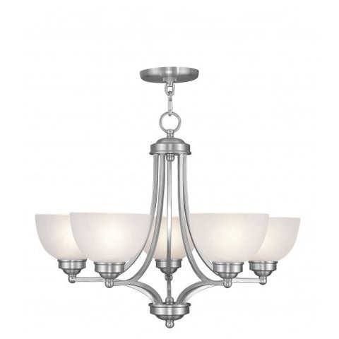 Livex Lighting Somerset 5 Light Brushed Nickel Chandelier