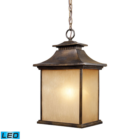 San Gabriel 1 Light Outdoor LED Pendant In Hazelnut Bronze