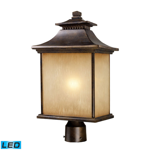 San Gabriel 1 Light Outdoor LED Post Lamp In Hazelnut Bronze