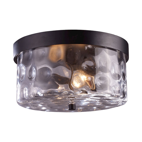 Grand Aisle 2 Light Outdoor Flushmount In Weathered Charcoal