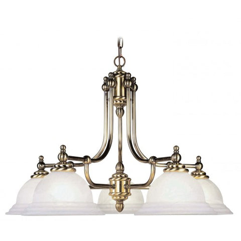 Livex Lighting North Port 5 Light Antique Brass Chandelier