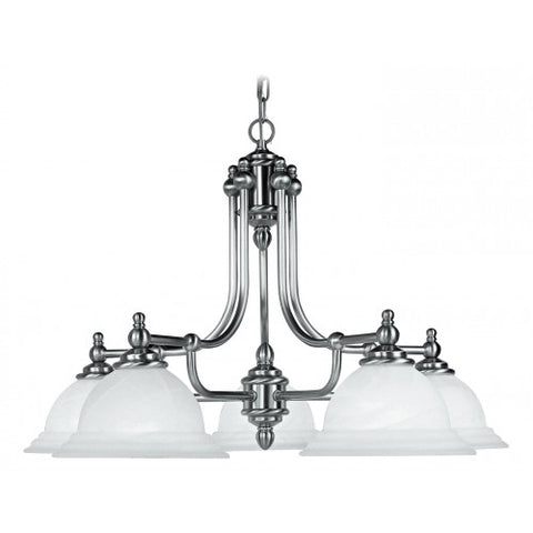 Livex Lighting North Port 5 Light Brushed Nickel Chandelier