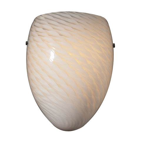 Arco Baleno 1 Light Wall Sconce In White Swirl Glass