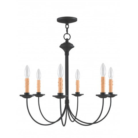 Livex Lighting Heritage 6 Light Black Chandelier