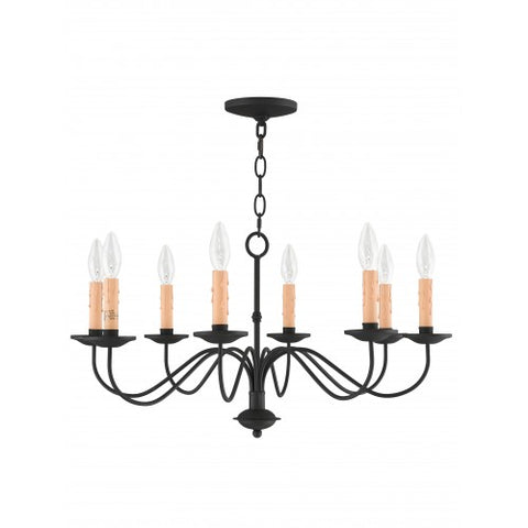 Livex Lighting Heritage 8 Light Black Chandelier