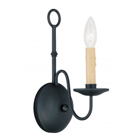 Livex Lighting Heritage 1 Light Black Wall Sconce