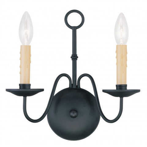 Livex Lighting Heritage 2 Light Black Wall Sconce