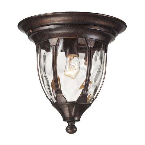 Glendale 1 Light Outdoor Flushmount In Regal Bronze