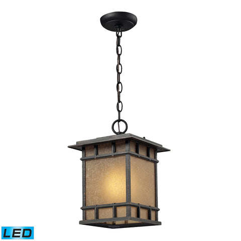 Newlton 1 Light LED Outdoor Pendant In Weathered Charcoal
