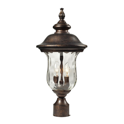 Lafayette 2 Light Outdoor Post Lamp In Regal Bronze And Water Glass