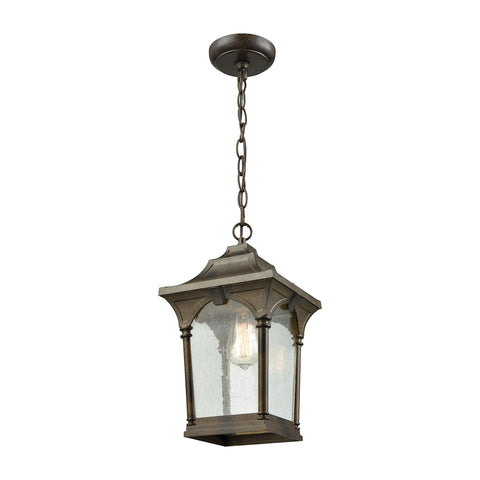 Loringdale 1 Light Outdoor Wall Sconce In Hazelnut Bronze With Clear Seedy Glass