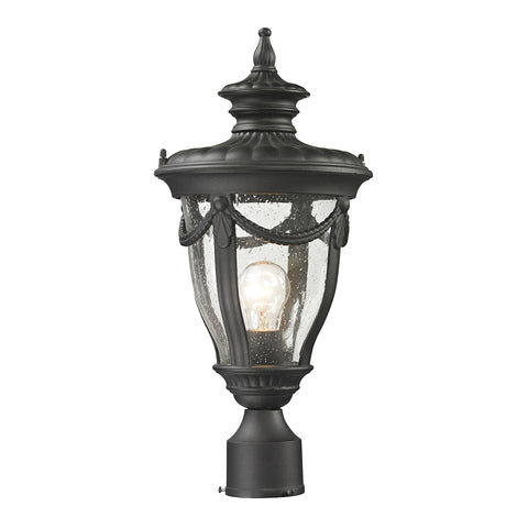 Anise 1 Light Outdoor Post Light In Textured Matte Black