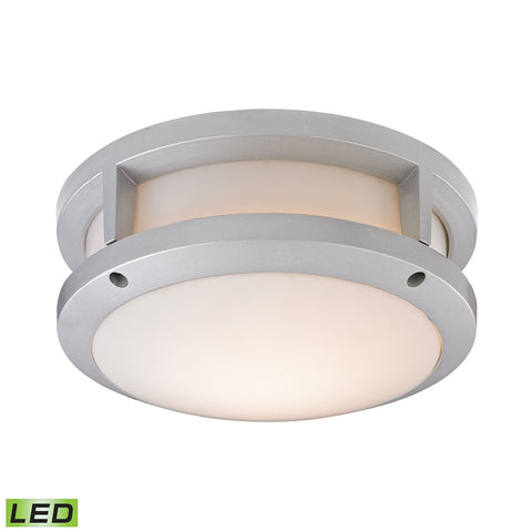 Colby 1 Light Outdoor LED Flushmount In Matte Silver