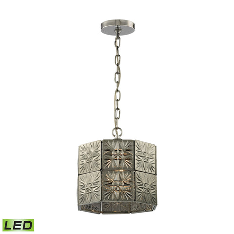 Glass Tile 1 Light LED Pendant In Polished Chrome