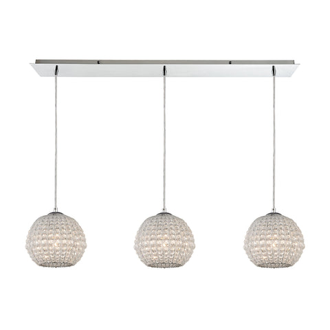 Crystal Ring 3 Light Pendant In Polished Chrome