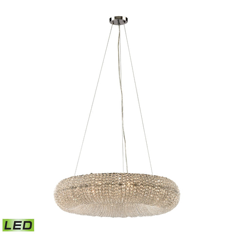 Crystal Ring 10 Light LED Chandelier In Polished Chrome