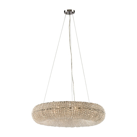 Crystal Ring 10 Light Chandelier In Polished Chrome