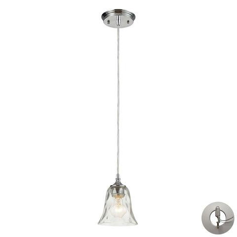 Darien 1 Light Pendant In Polished Chrome And Clear Glass - Includes Recessed Lighting Kit