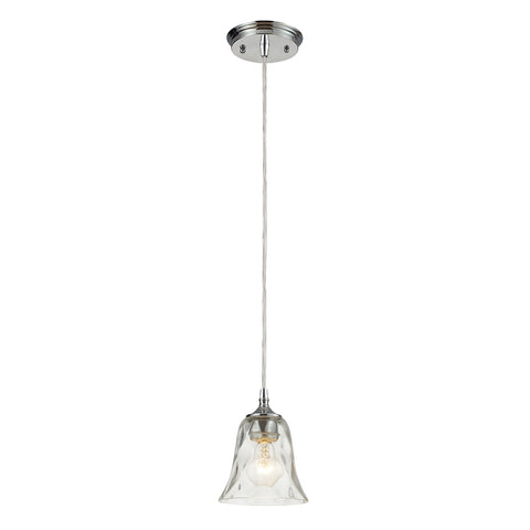 Darien 1 Light Pendant In Polished Chrome And Clear Glass