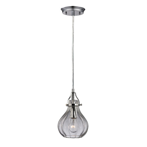 Danica 1 Light Pendant In Polished Chrome And Clear Glass