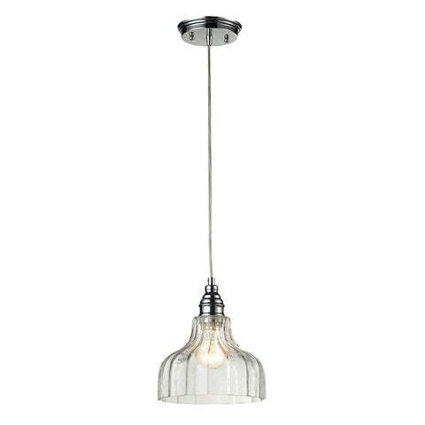 Danica 1 Light Pendant In Polished Chrome And Clear Glass