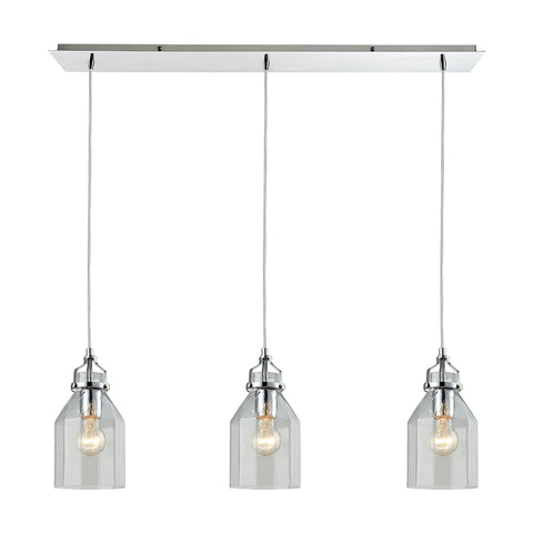 Danica 3 Light Linear Pendant In Polished Chrome