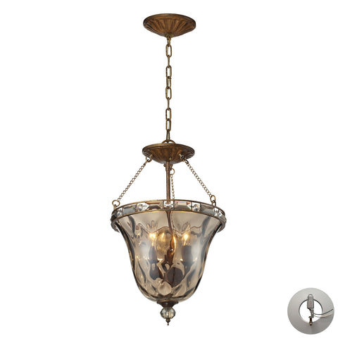 Cheltham 3 Light Pendant In Mocha - Includes Recessed Lighting Kit