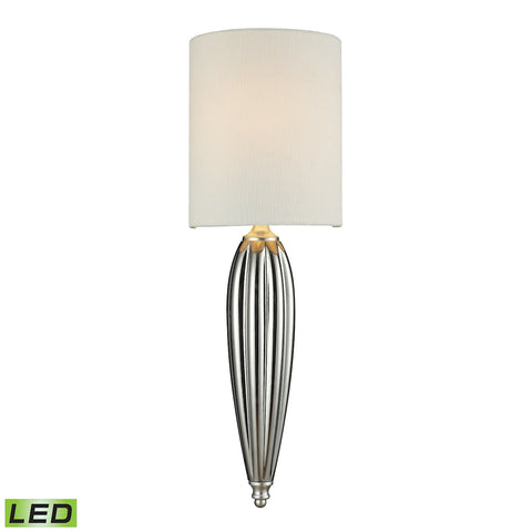 Martique 1 Light LED Wall Sconce In Chrome And Silver Leaf