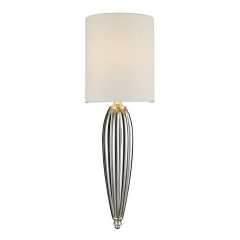 Martique 1 Light Wall Sconce In Chrome And Silver Leaf