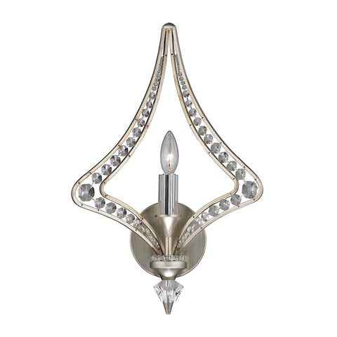 Ventoux 1 Light Sconce In Satin Silver And Clear Crystal